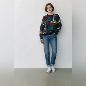 Vintage Esprit Colour Block Patchwork Design Y2K Sweater - Size Medium